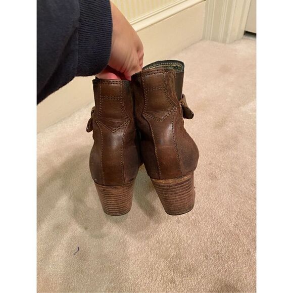 RAG & BONE DURHAM CHELSEA BOOTS BROWN SUEDE MID-HEEL ANKLE BOOTS - Picture 8 of 9